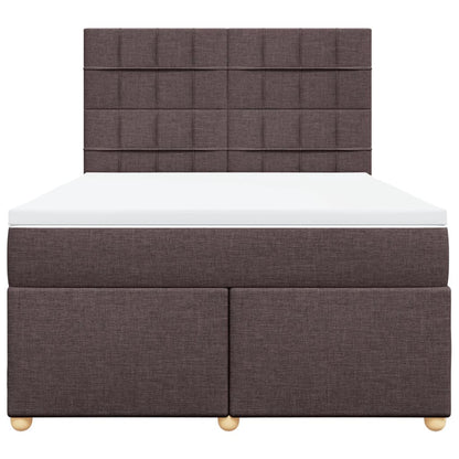 Boxspring met matras stof donkerbruin 160x200 cm