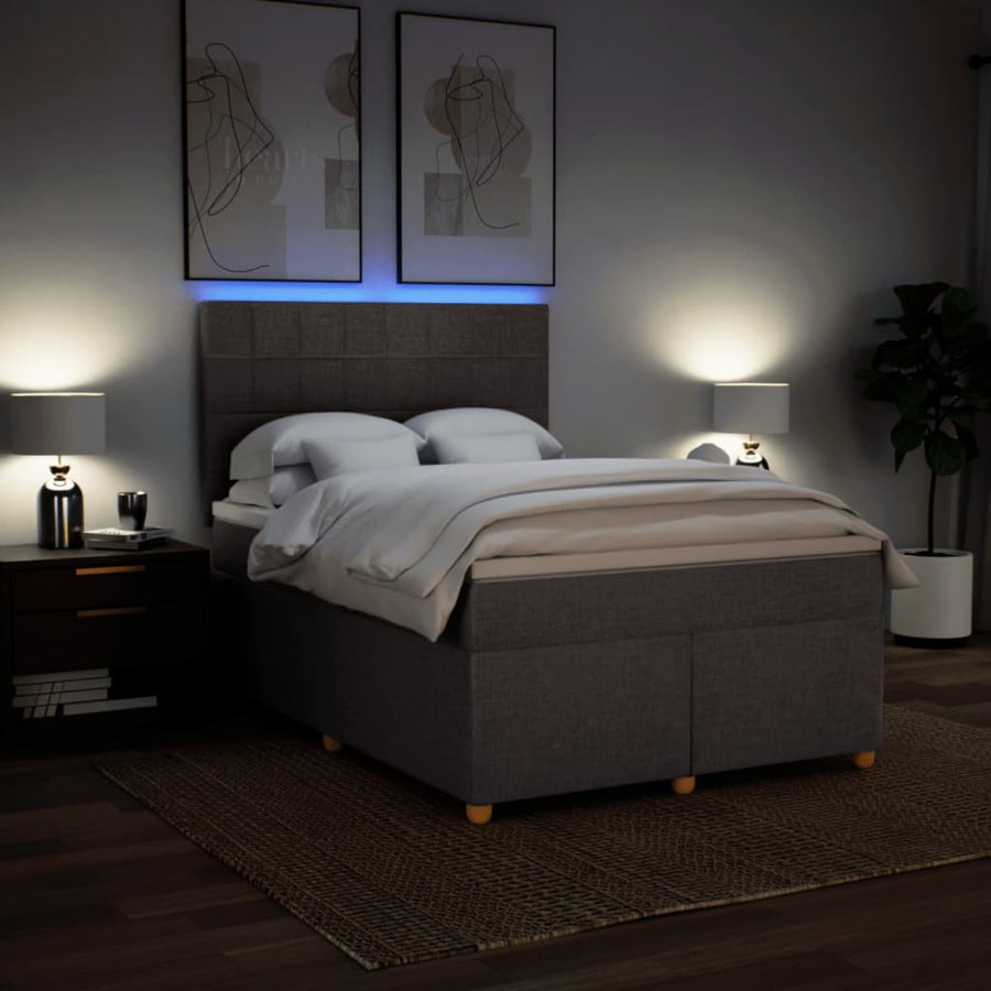 Boxspring met matras stof taupe 160x200 cm