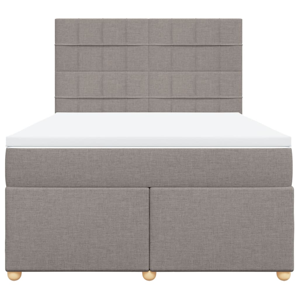 Boxspring met matras stof taupe 160x200 cm