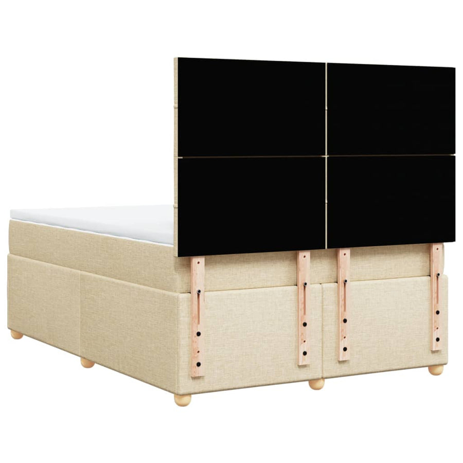 Boxspring met matras stof crèmekleurig 160x200 cm