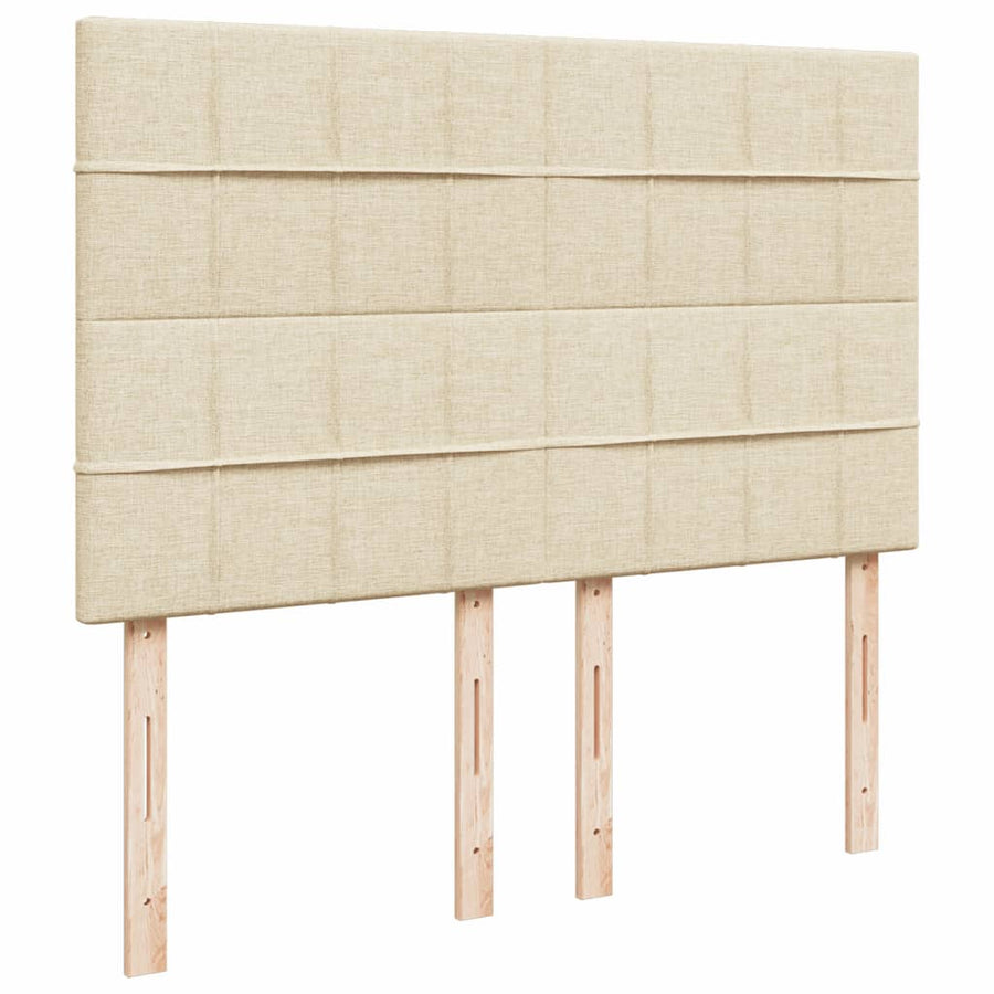 Boxspring met matras stof crèmekleurig 160x200 cm