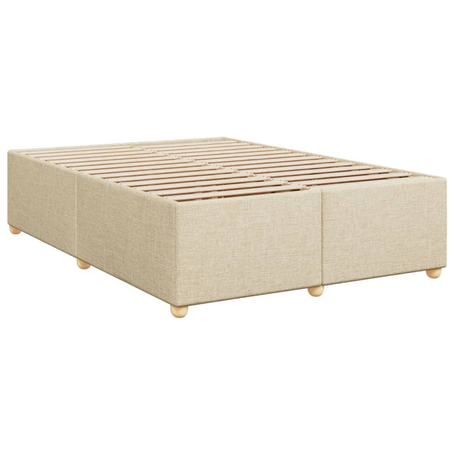 Boxspring met matras stof crèmekleurig 160x200 cm