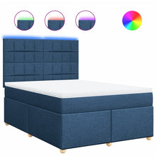 Boxspring met matras stof blauw 160x200 cm