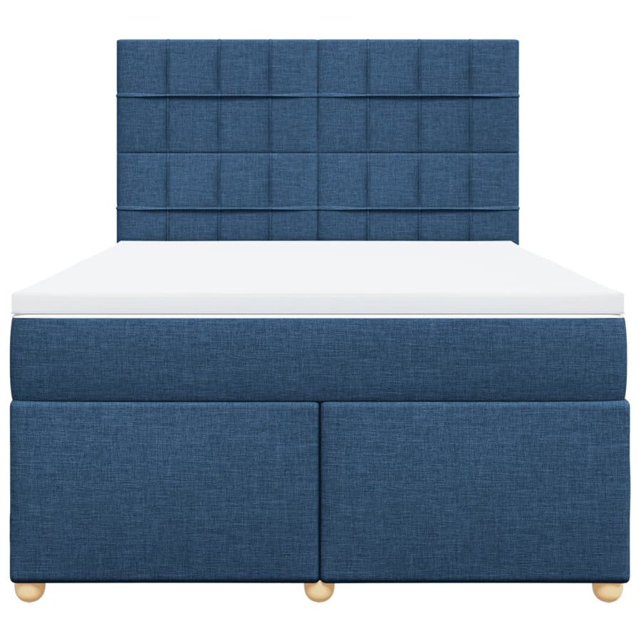 Boxspring met matras stof blauw 160x200 cm