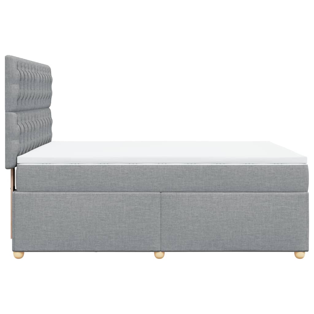 Boxspring met matras stof lichtgrijs 160x200 cm