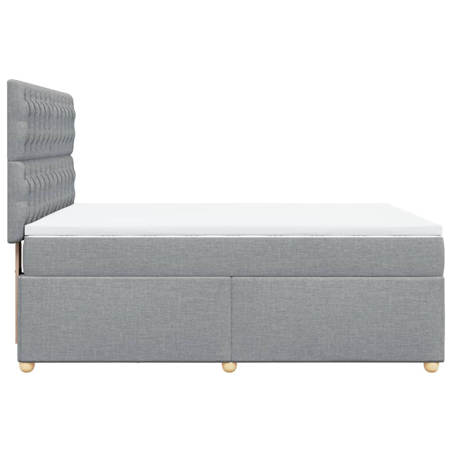 Boxspring met matras stof lichtgrijs 160x200 cm