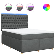 Boxspring met matras stof donkergrijs 160x200 cm