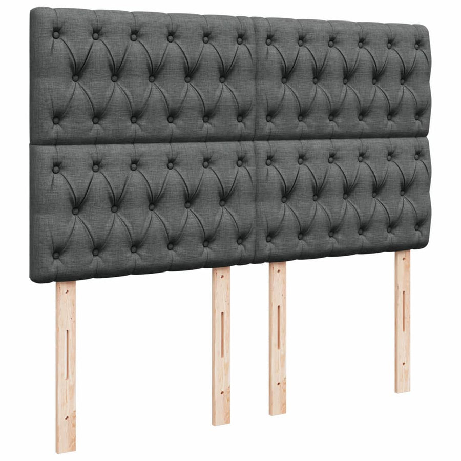 Boxspring met matras stof donkergrijs 160x200 cm