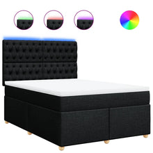 Boxspring met matras stof zwart 160x200 cm