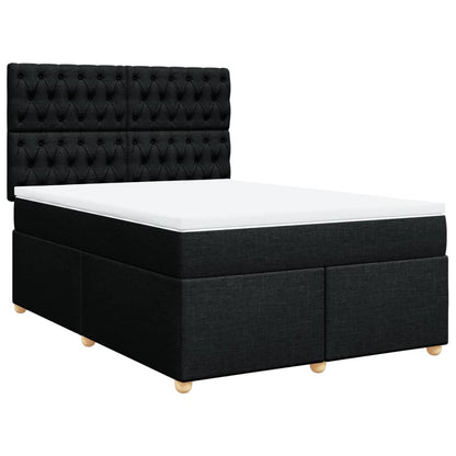Boxspring met matras stof zwart 160x200 cm