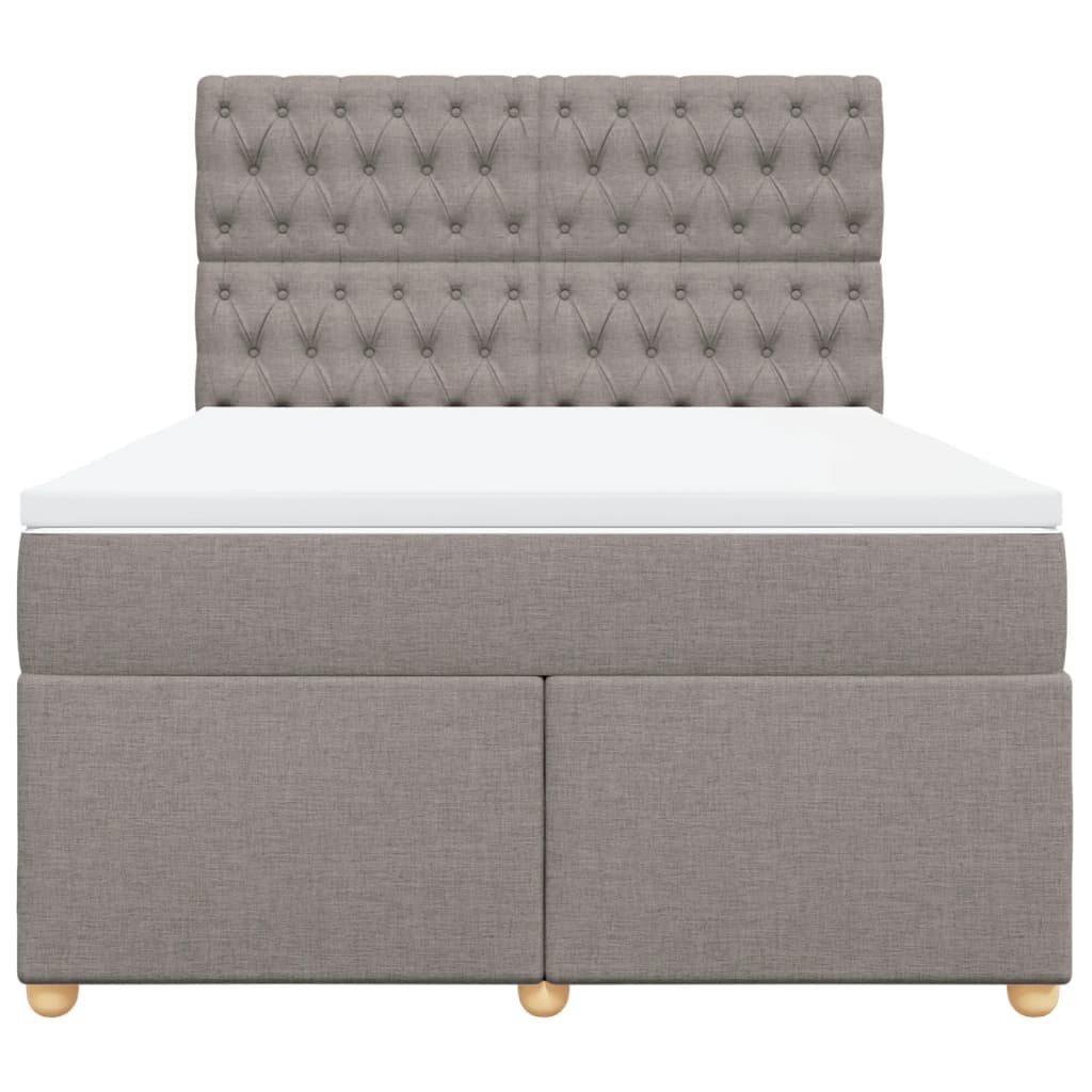Boxspring met matras stof taupe 160x200 cm