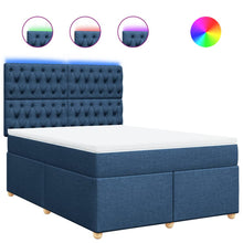 Boxspring met matras stof blauw 160x200 cm
