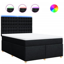 Boxspring met matras stof zwart 160x200 cm