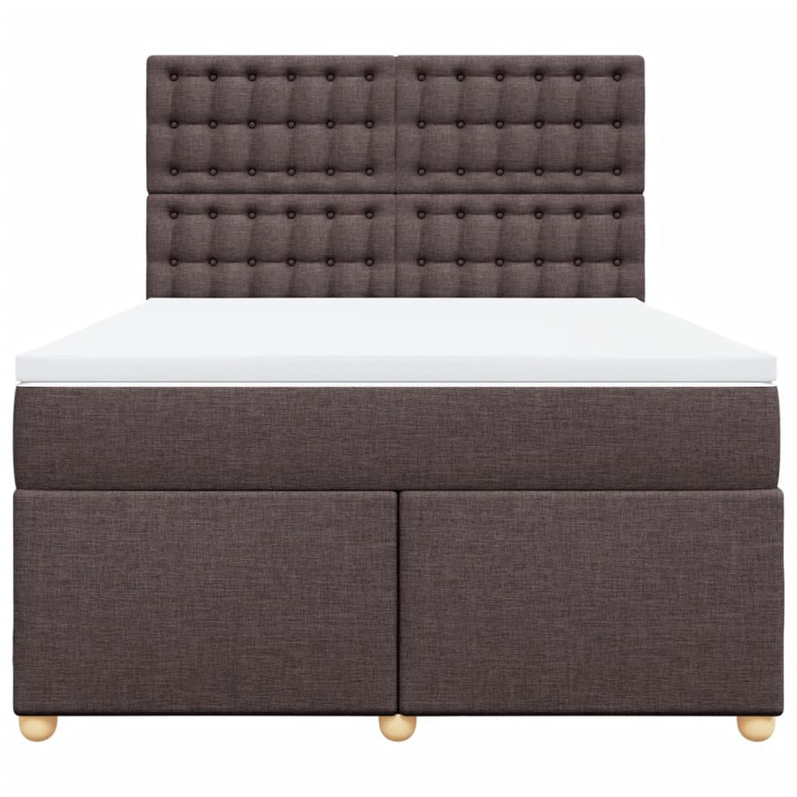Boxspring met matras stof donkerbruin 160x200 cm