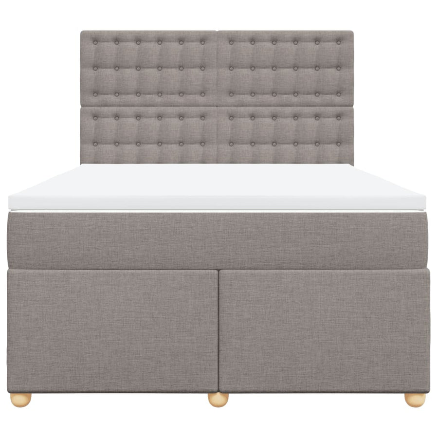 Boxspring met matras stof taupe 160x200 cm