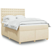 Boxspring met matras 160x200 cm crèmekleurig