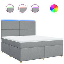 Boxspring met matras stof lichtgrijs 180x200 cm