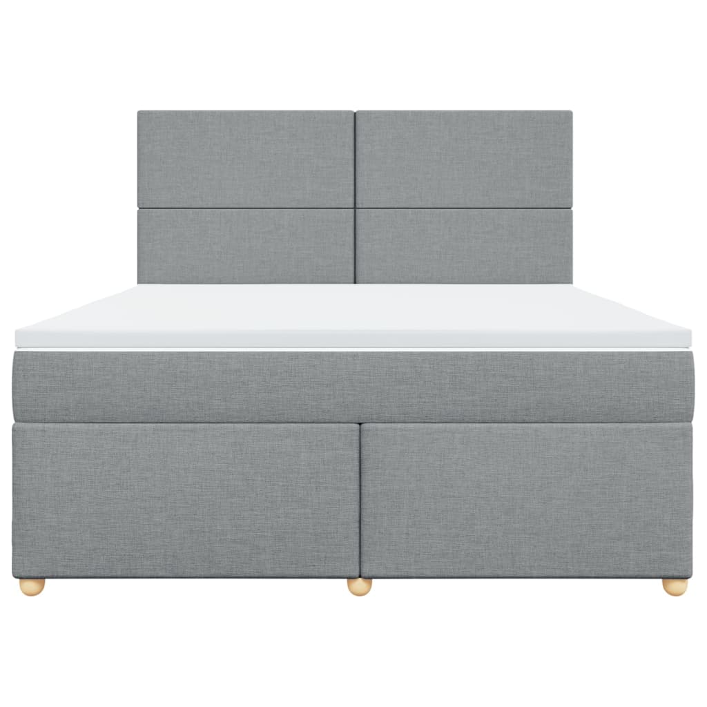 Boxspring met matras stof lichtgrijs 180x200 cm