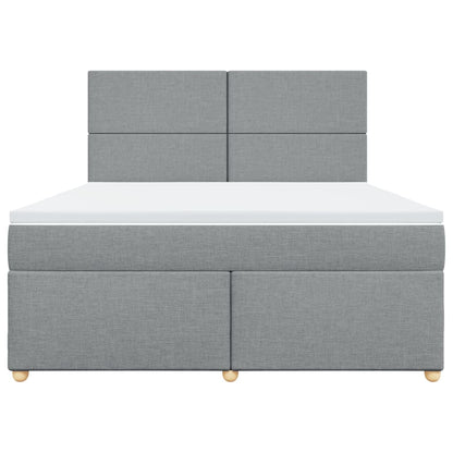 Boxspring met matras stof lichtgrijs 180x200 cm