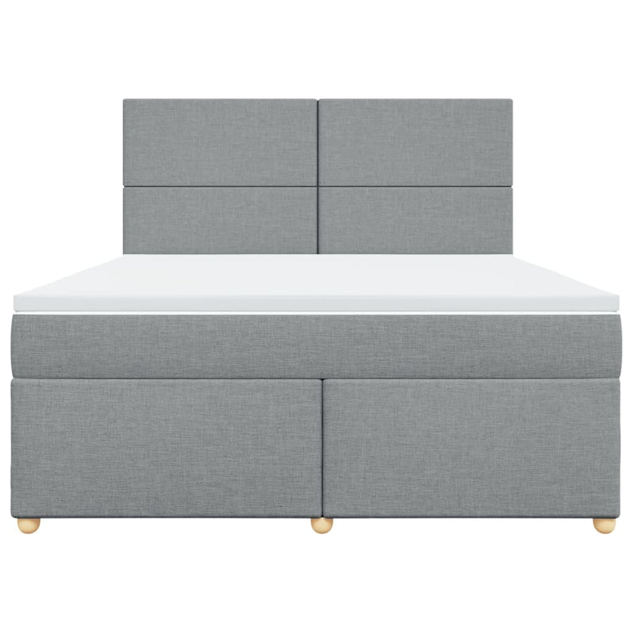 Boxspring met matras stof lichtgrijs 180x200 cm