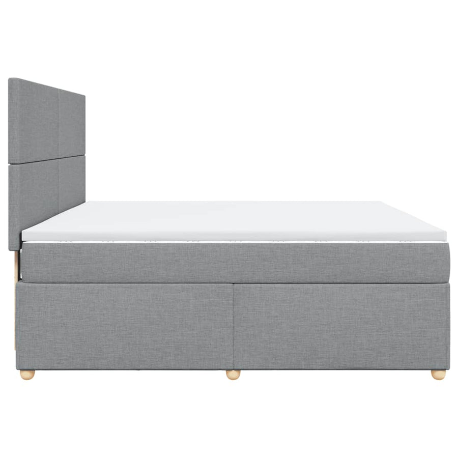 Boxspring met matras stof lichtgrijs 180x200 cm