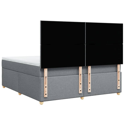 Boxspring met matras stof lichtgrijs 180x200 cm