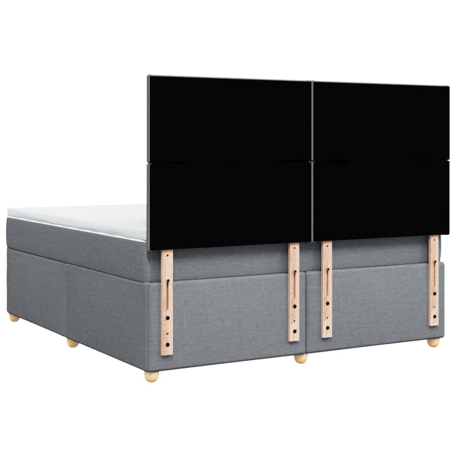 Boxspring met matras stof lichtgrijs 180x200 cm