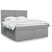 Boxspring met matras 180x200 cm lichtgrijs