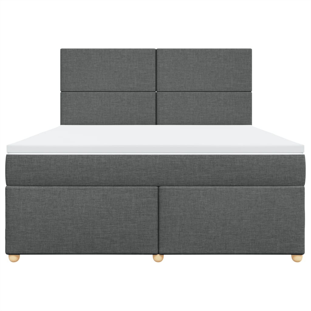 Boxspring met matras stof donkergrijs 180x200 cm