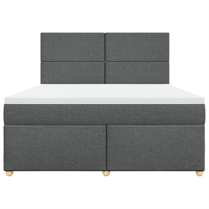 Boxspring met matras stof donkergrijs 180x200 cm
