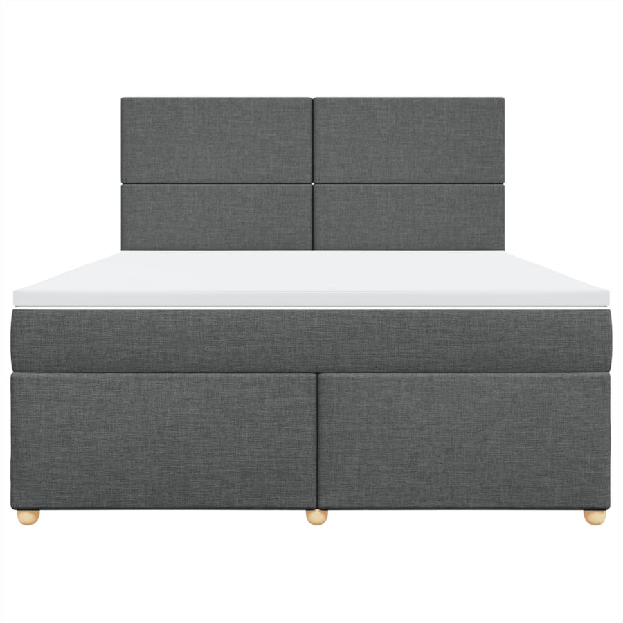 Boxspring met matras stof donkergrijs 180x200 cm