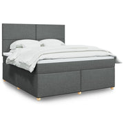 Boxspring met matras 180x200 cm donkergrijs