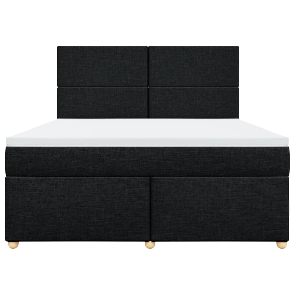 Boxspring met matras stof zwart 180x200 cm