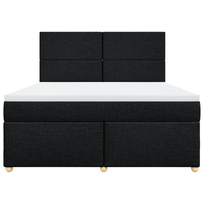 Boxspring met matras stof zwart 180x200 cm
