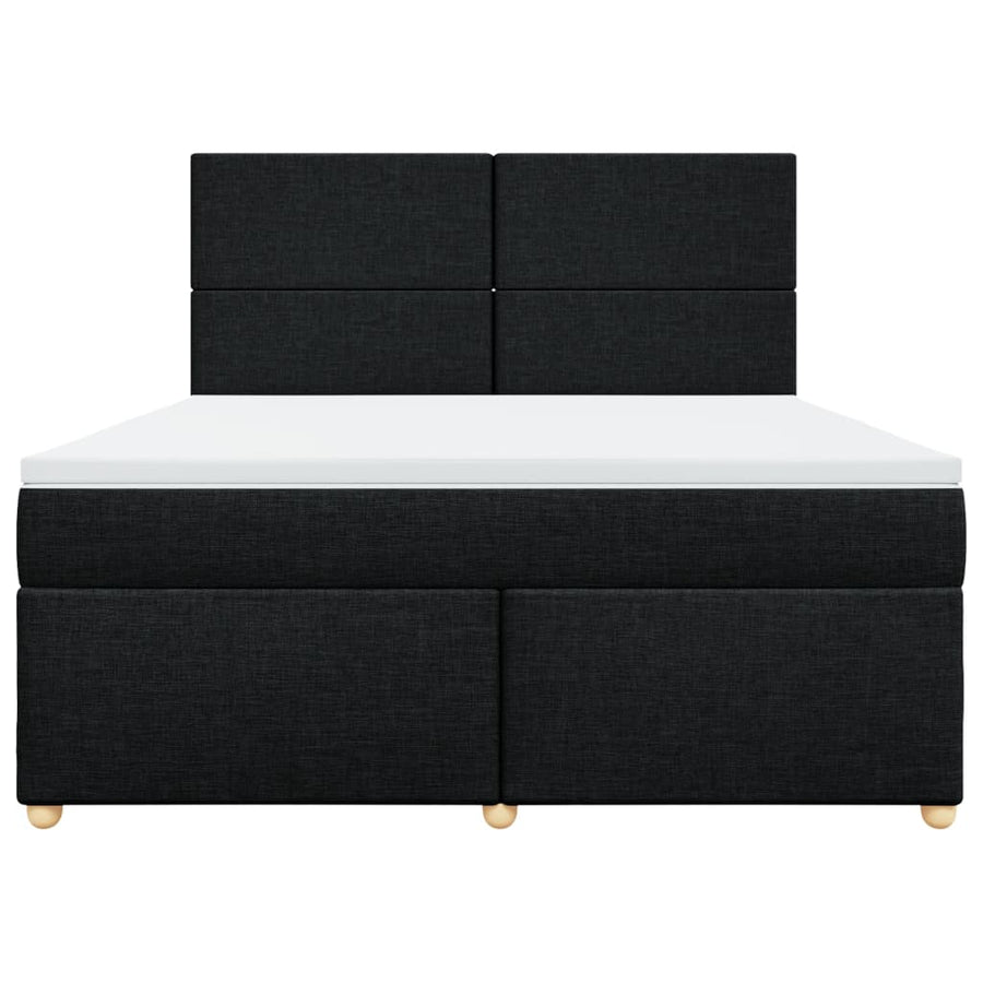 Boxspring met matras stof zwart 180x200 cm