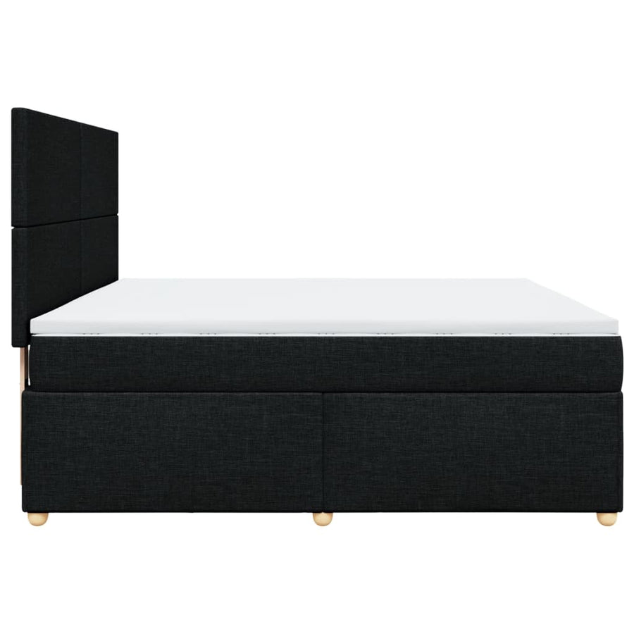 Boxspring met matras stof zwart 180x200 cm