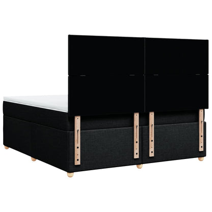 Boxspring met matras stof zwart 180x200 cm