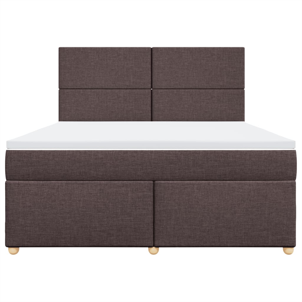 Boxspring met matras stof donkerbruin 180x200 cm