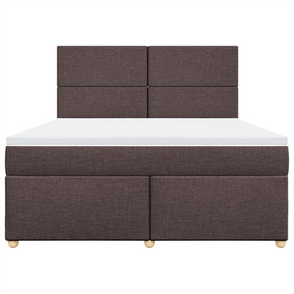 Boxspring met matras stof donkerbruin 180x200 cm