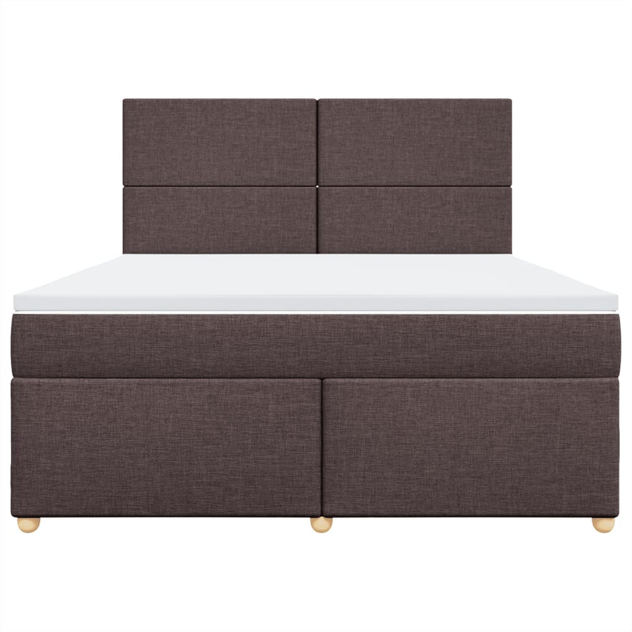 Boxspring met matras stof donkerbruin 180x200 cm