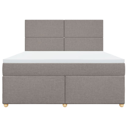 Boxspring met matras stof taupe 180x200 cm