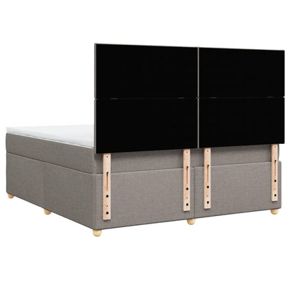 Boxspring met matras stof taupe 180x200 cm