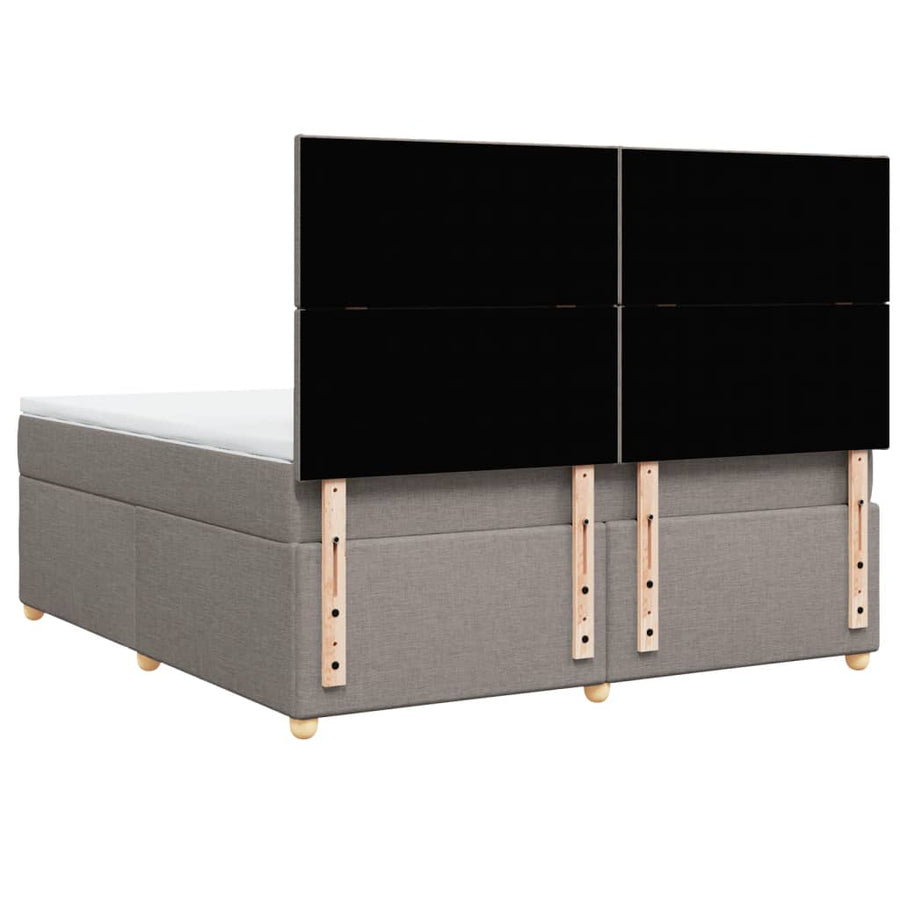 Boxspring met matras stof taupe 180x200 cm