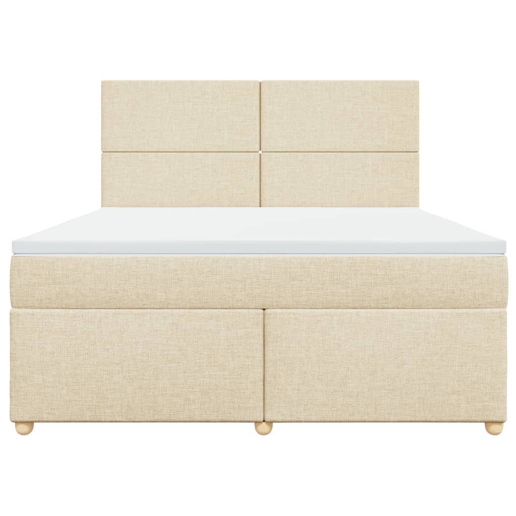 Boxspring met matras stof crèmekleurig 180x200 cm