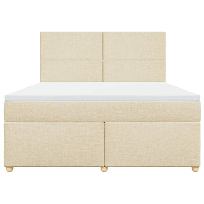 Boxspring met matras stof crèmekleurig 180x200 cm
