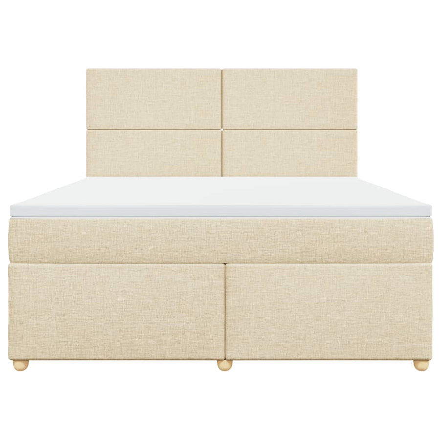 Boxspring met matras stof crèmekleurig 180x200 cm