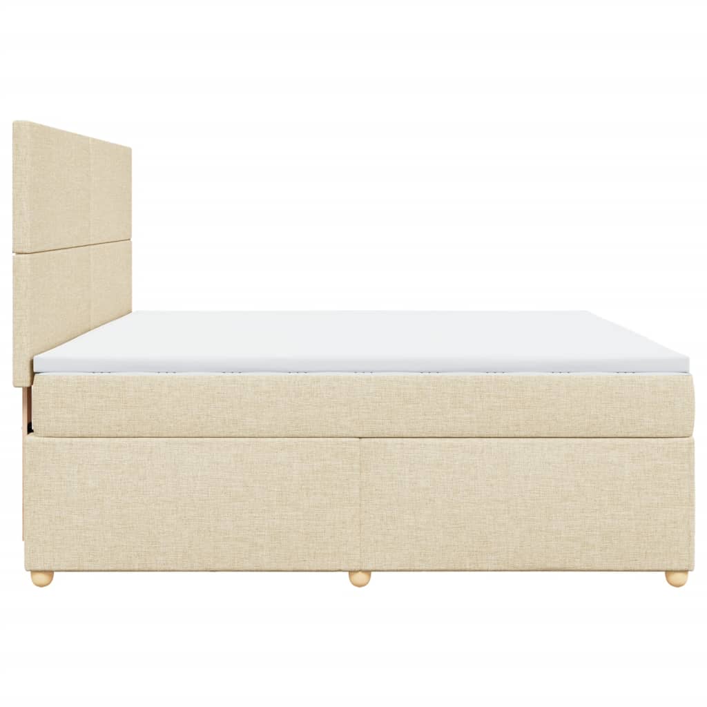 Boxspring met matras stof crèmekleurig 180x200 cm