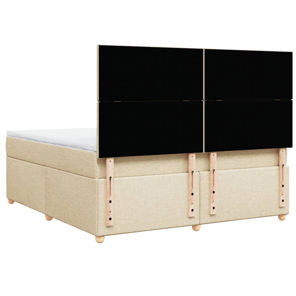 Boxspring met matras stof crèmekleurig 180x200 cm