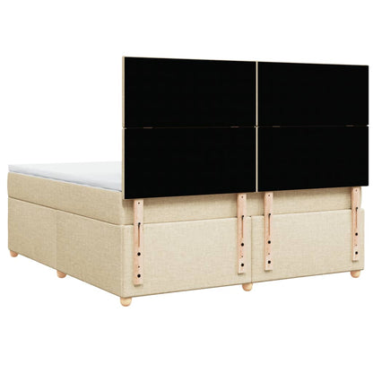 Boxspring met matras stof crèmekleurig 180x200 cm