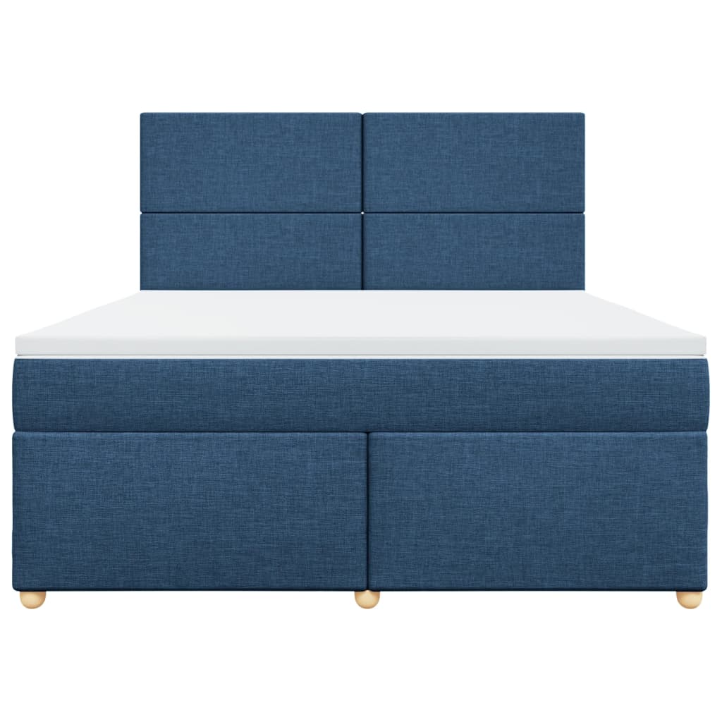 Boxspring met matras stof blauw 180x200 cm